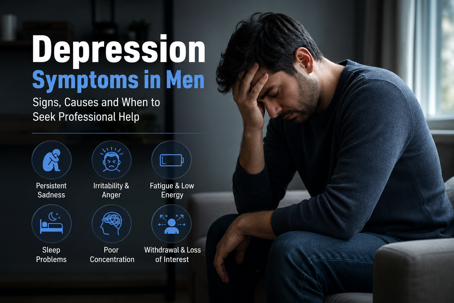 Depression Symptoms in Men: Signs, Causes and When to Seek Professional Help